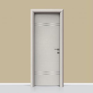 Πόρτα εσωτερική laminate με inox στοιχεία σχέδιο 201