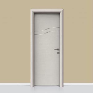 Πόρτα εσωτερική laminate με inox στοιχεία σχέδιο 203