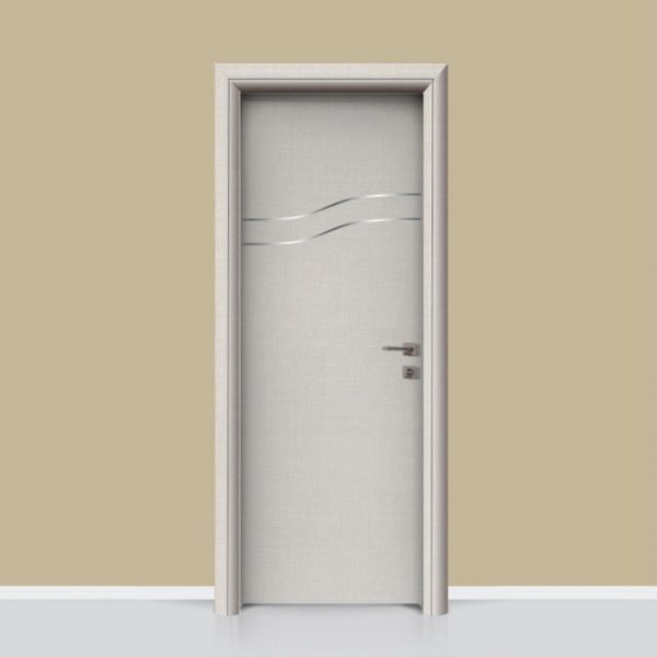 Πόρτα εσωτερική laminate με inox στοιχεία σχέδιο 203