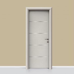 Πόρτα εσωτερική laminate με inox στοιχεία σχέδιο 204