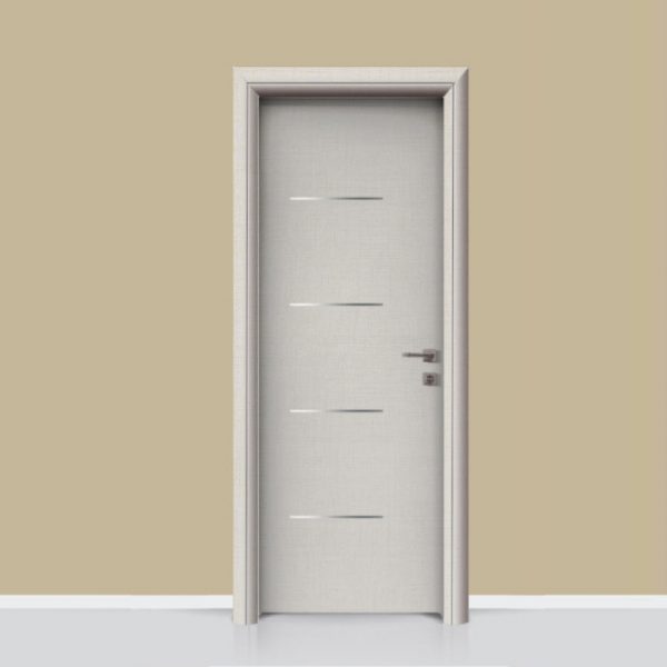 Πόρτα εσωτερική laminate με inox στοιχεία σχέδιο 210