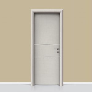 Πόρτα εσωτερική laminate με inox στοιχεία σχέδιο 213