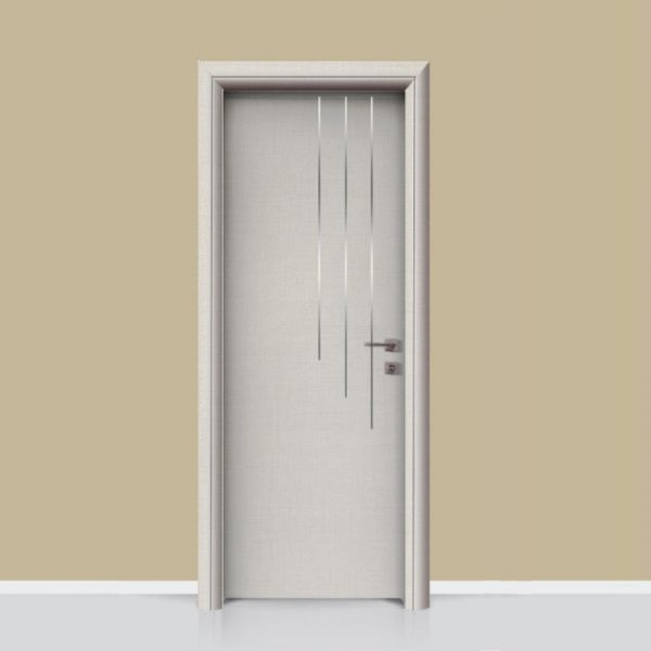 Πόρτα εσωτερική laminate με inox στοιχεία σχέδιο 215