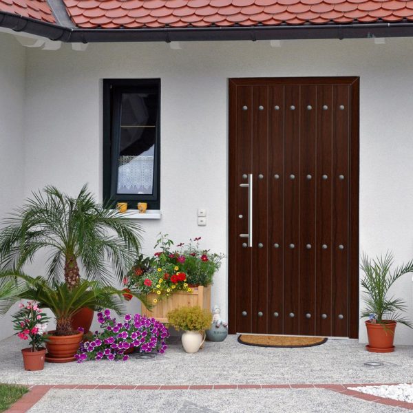 Θωρακισμένη πόρτα με επένδυση αλουμινίου σε παραδοσιακό σχέδιο L 231