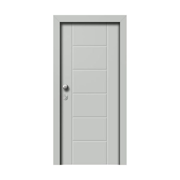 Θωρακισμένη πόρτα με επένδυση αλουμινίου και πρεσαριστό σχέδιο A 9053