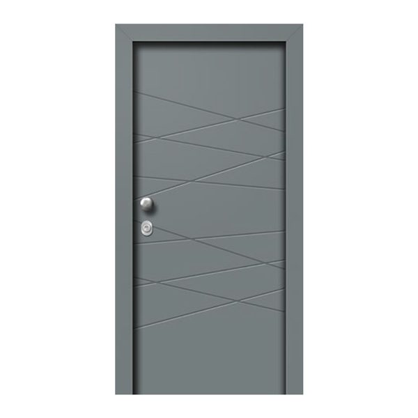 Θωρακισμένη πόρτα με επένδυση αλουμινίου και πρεσαριστό σχέδιο A 9202
